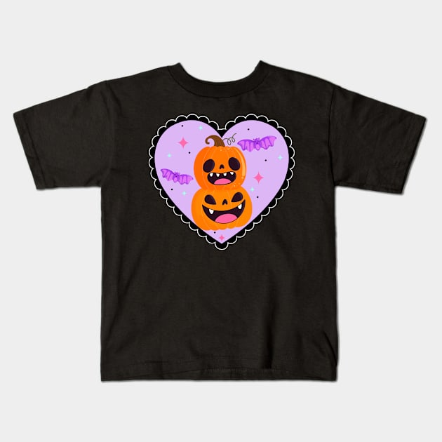 Pastel Pumpkins Kids T-Shirt by Rockadeadly